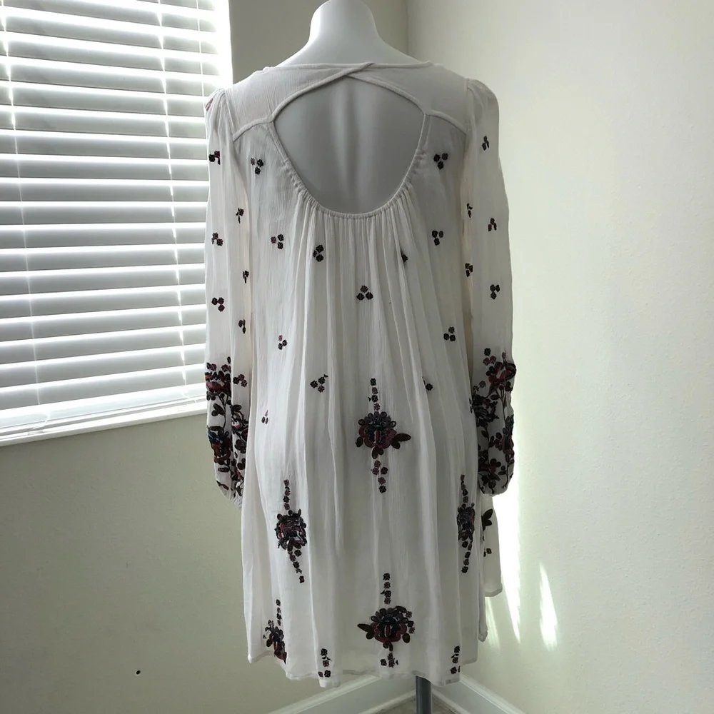 Free People Oxford Embroidered Mini Dress Size XS